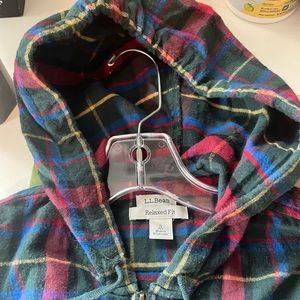 L.L Bean hooded full zip flannel